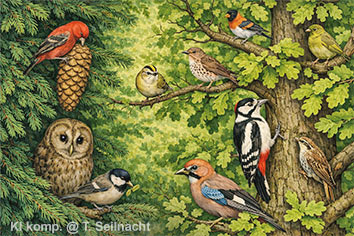 V&ouml;gel im Wald